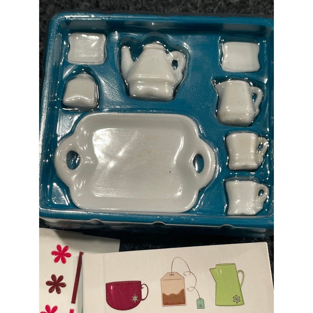 Running Press Mega Mini Kit The Teeny-Tiny Tea Set White Ceramic Miniature 10pc